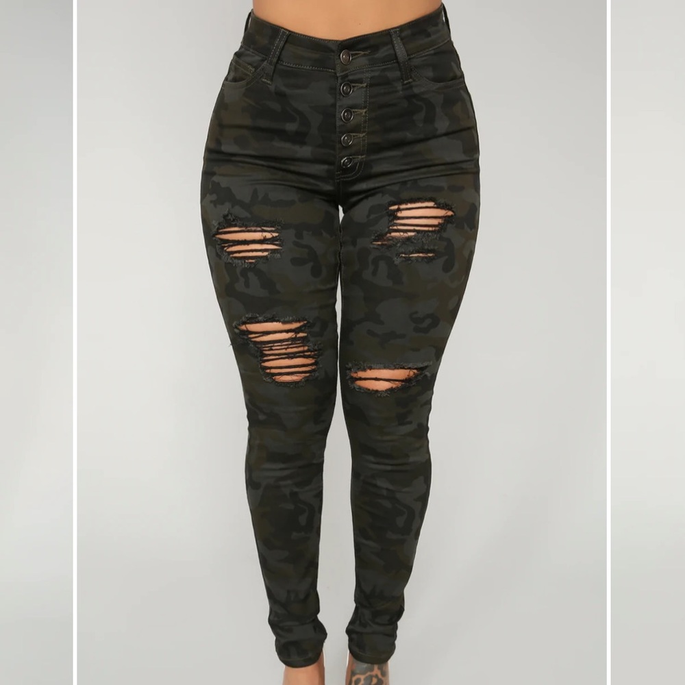 Fashion Nova Camp Distressed Jeans